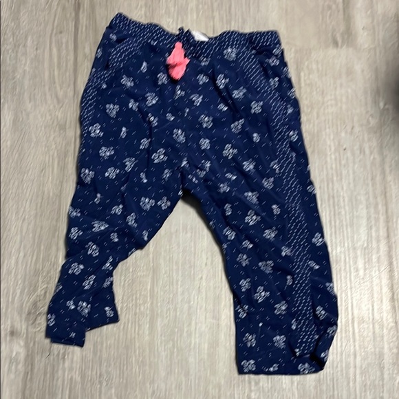 4/$30 Navy Blue Patterned Pants with Pink Accent - Picture 1 of 1